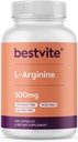 BESTVITE L- Arginine 500mg (240 Capsules) - No Magnesium Stearate - No Silicon Dioksida
