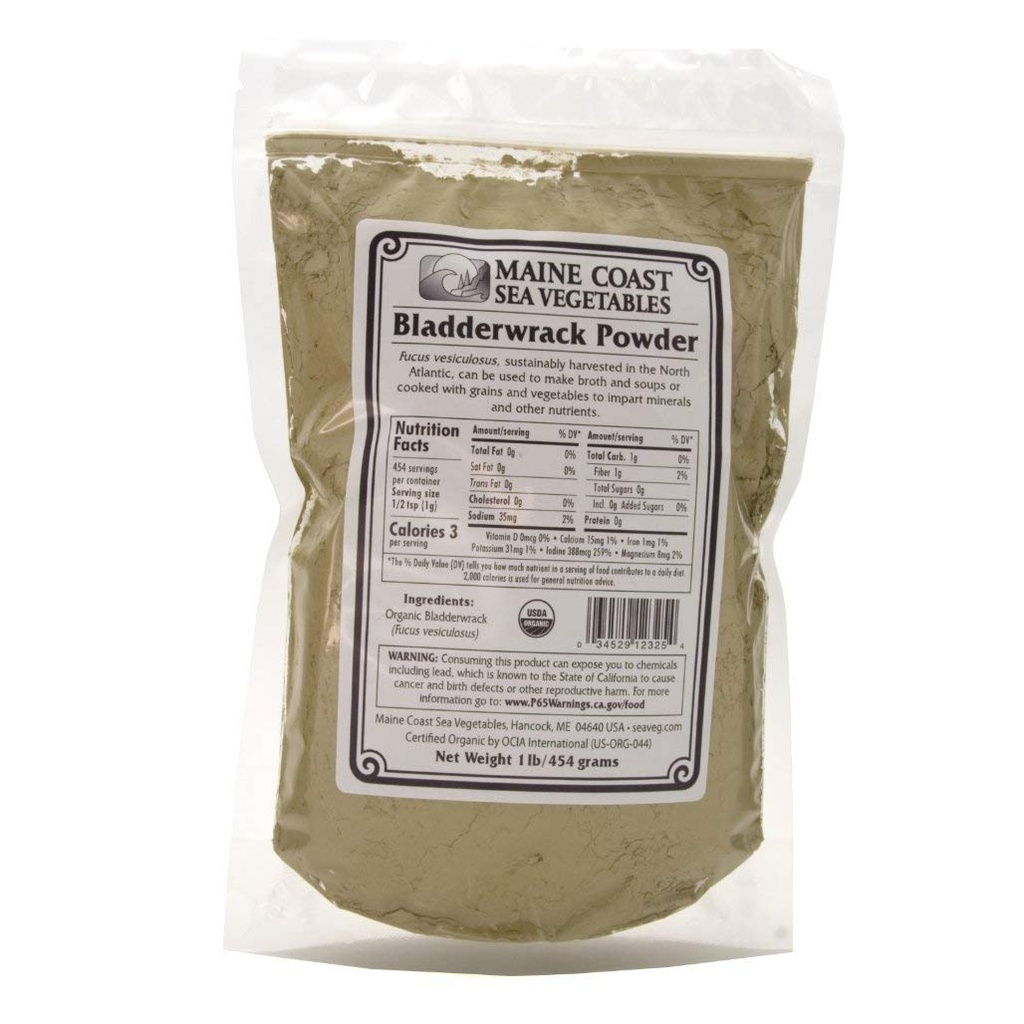 Bladderwrack Powder - Wild Atlantic - Organic Seaweed - Maine Coast Sea Vegetales - 1 Pound