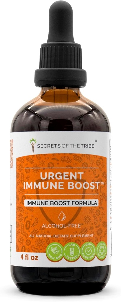 Detergen Immune Boost Alcohol- Free Extract, Taincture, Glycerite Elder, Echinacea, Honeysuckle, Ginger, Horseradish, OSHA, Andrographis, Bawang putih, Wild Indigo. Immune Boost Formula (4 FL OZ)