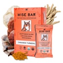 Wiise BAR Adaptogen Mushroom Bar dengan Reishi, Lions Mane & Ashwagandha, Organik Vegan & Gluten Free Snack for Natural Focus, Energy & Imunionity Dukungan, Cinnamon Turmeric Flavor, 12 Count