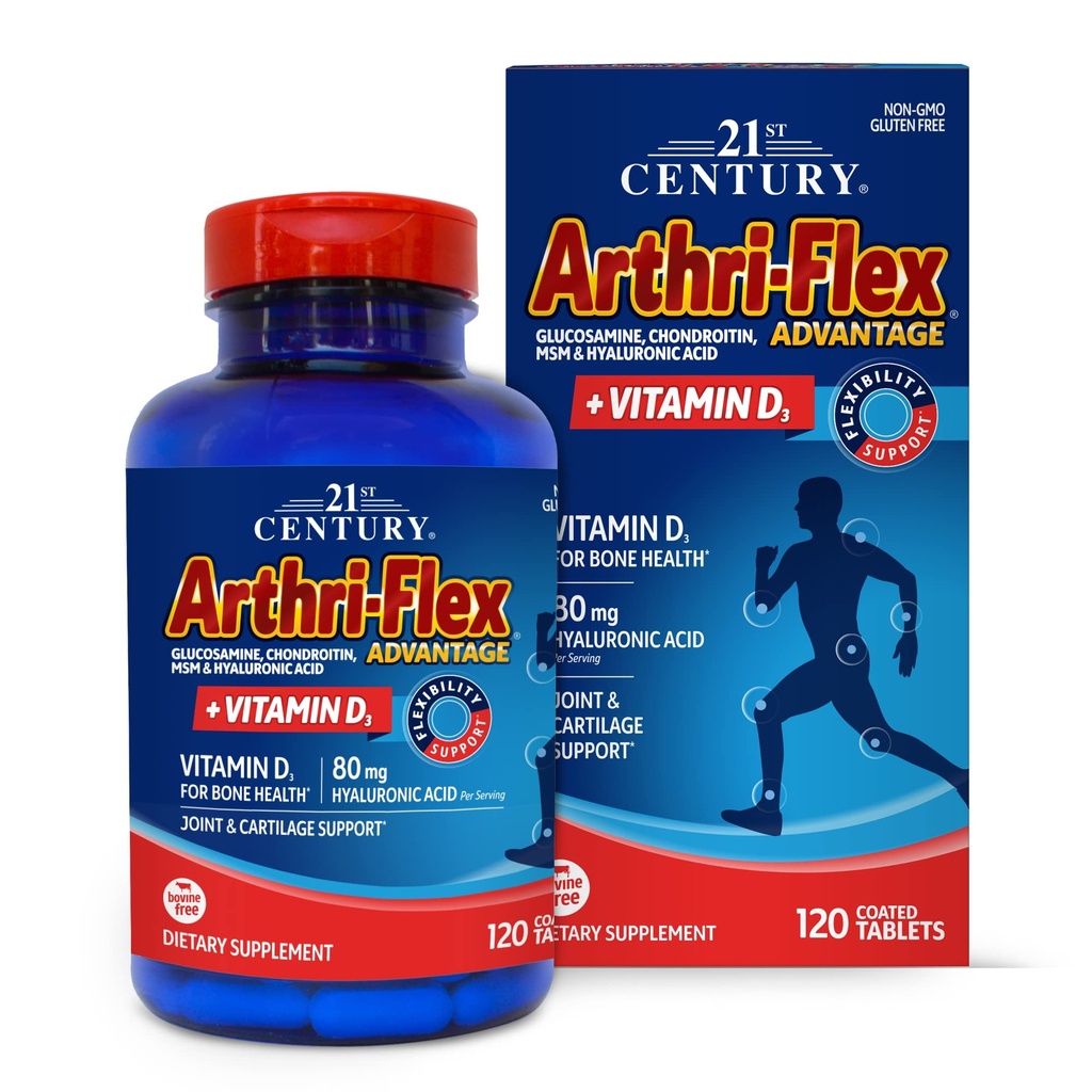 Arthrill abad ke-21 Flex Keuntungan + Vitamin D3, 120 Tablets Berlapisan