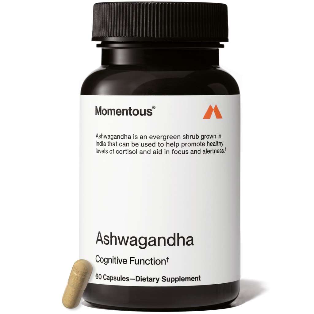 Extract Aswagandha Momenous - 300 mg NooGha Ashwagandha Extract - Performance Cognitive, Alertice, & Focus Dukung - NSF Sertifikasi untuk Sport - Vegan - GMO- & Glten- Free - 60