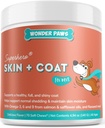 Wonder Paws Skin & Coat Supplement for Dogs with Salmon Oil, Omega 3 & 6, EPA & DHA, Promotes Heally Skin, Itchy Relief, Joint and Overall Health, Deticious Flavor, 70 kulit dan coat Soft Chews
