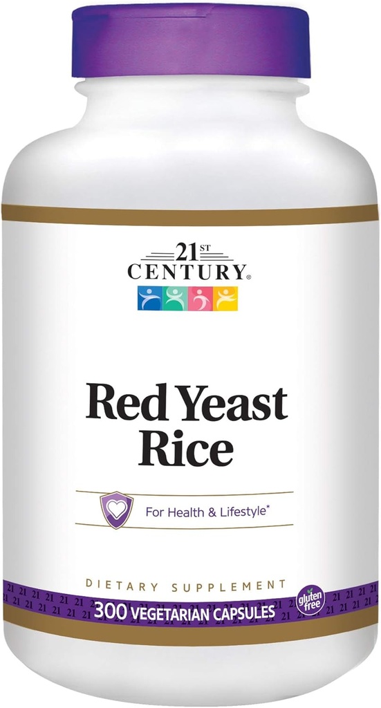 Abad ke-21 Yeast Rice Merah Ekstrak Veg Capsules, 300 Cacah