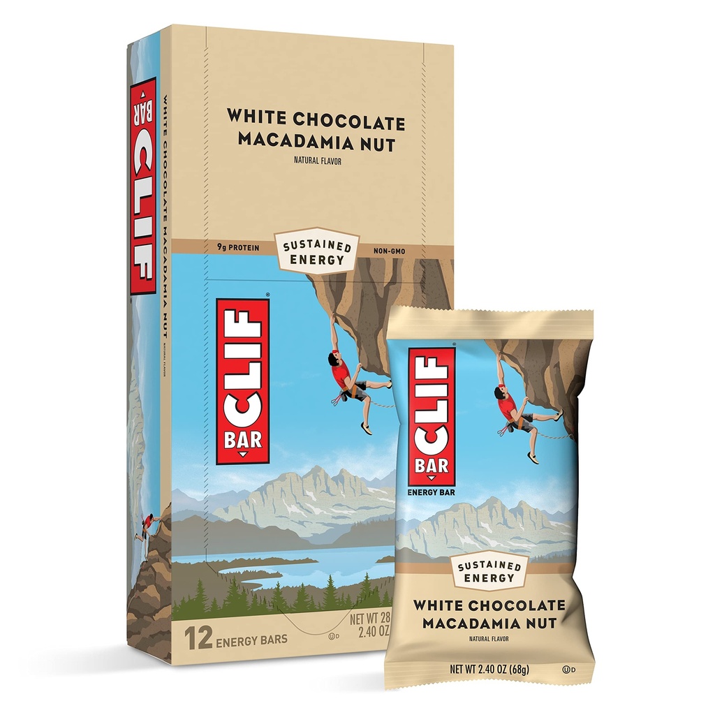 Clif Bars - Energy Bars - White Chocolate Macadamia Nut Flavor - Made with Organic Oats