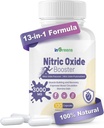 Suplemen Nitric Oxide untuk Pria & Perempuan, 3000mg, 120 Kapsul - 13-1 Nitric Oxide Booster untuk Perkembangan Otot, Kesehatan Jantung, Energi & Sirkulasi - Non-GMO, Gluten- Free