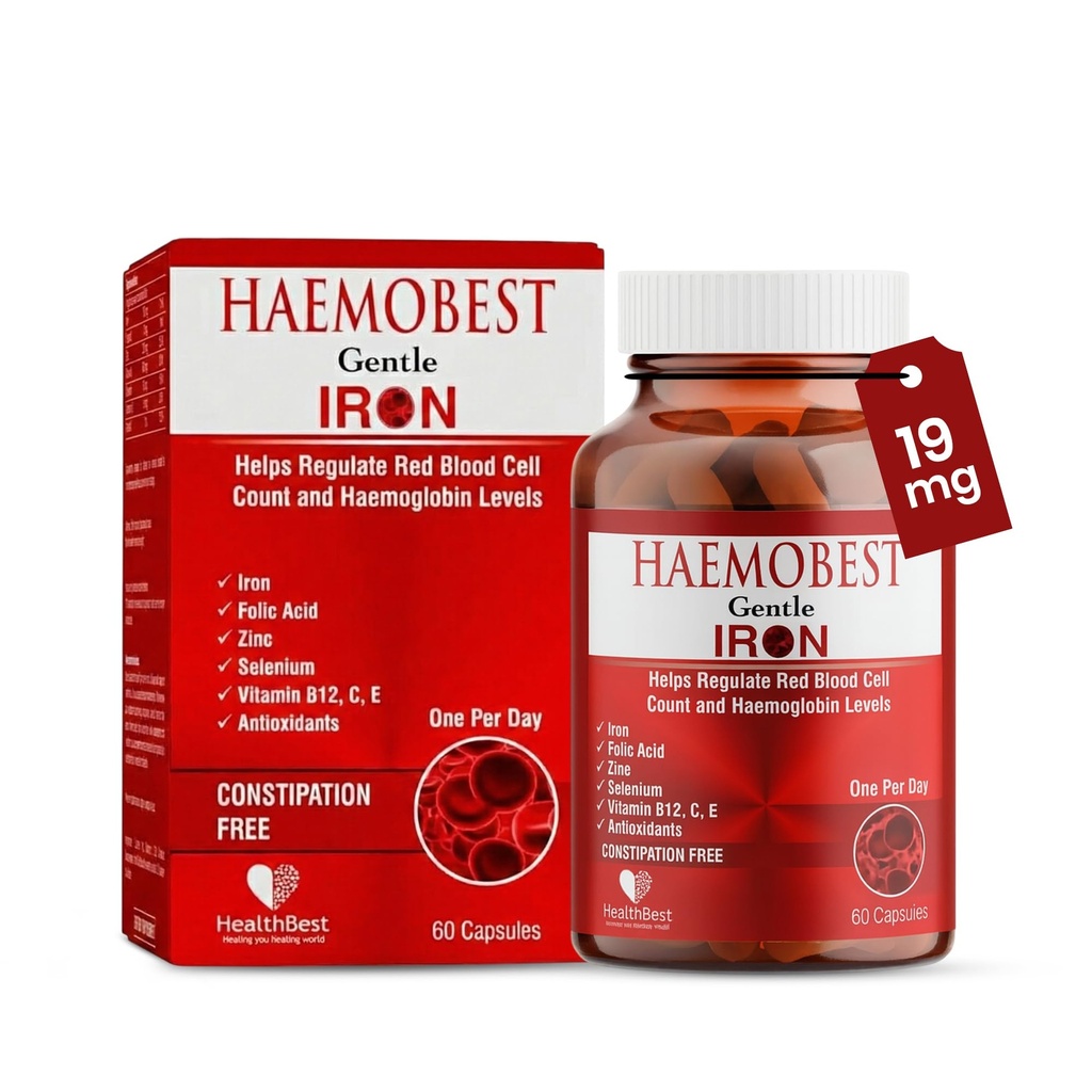 Potensi Tinggi Terbaik HealthBest Gentle Capsules 100mg 124; Slow Lease Iron for Faster Absorpsi, Non-Constipating 126; Vitamin C, B12, Faunce Zinc & Selenium for Anemia, Hemolation & Imune Dukungan 124; 60 Count