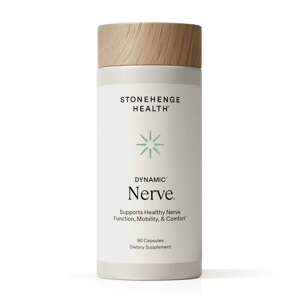 Stonehenge Medical Dynamic Nerve Suppplement - Support Nerve Fungsi di Fingers, Toes, Hands, and Feet with Alpha Lipoic Acid ALA, Benfotiamine, Pea, Robust B Complex, Boswellia