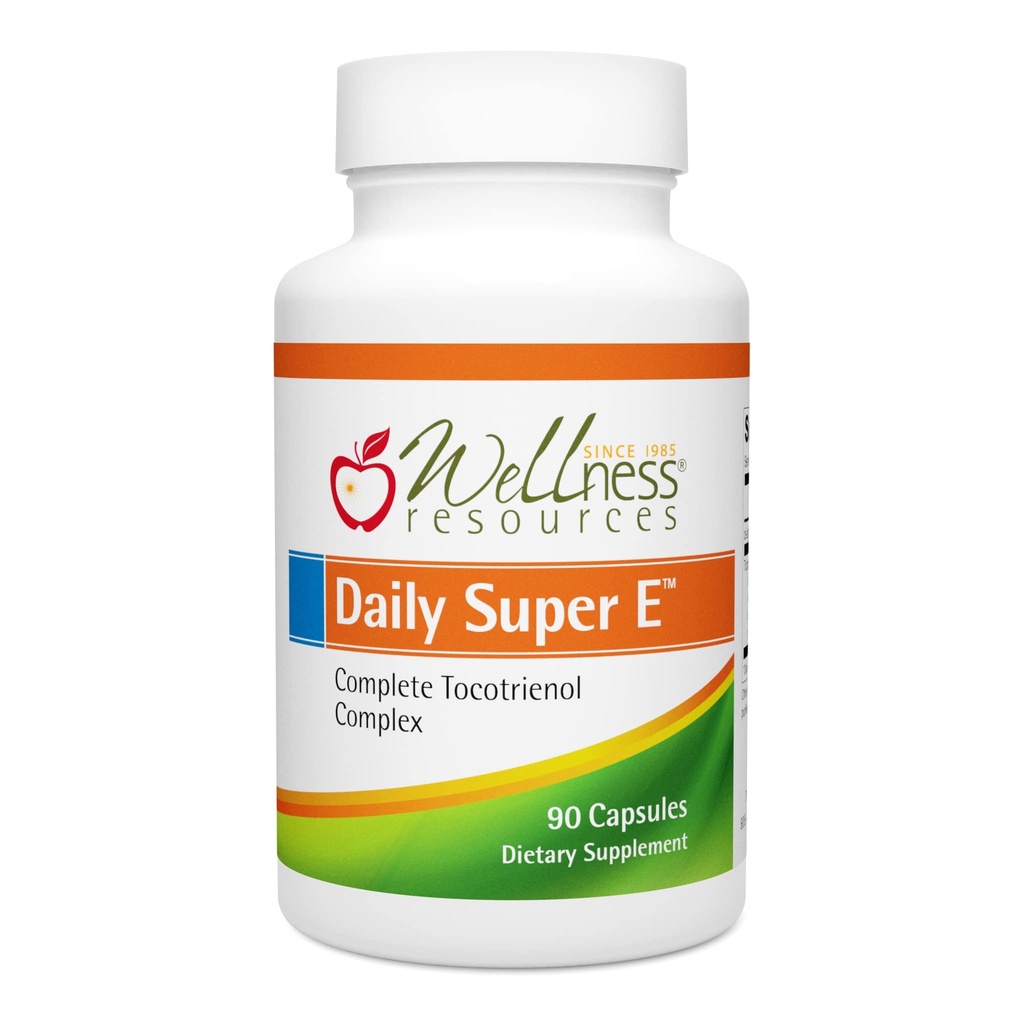 Wellness Resources Daily Super E - Tocotrienol Vitamin E Complex: Soy-Free Spectrum Vitamin E dengan Delta, Gamma & Alpha Tocotrienol Protection, Natural Soy-GMO (90 Caps)