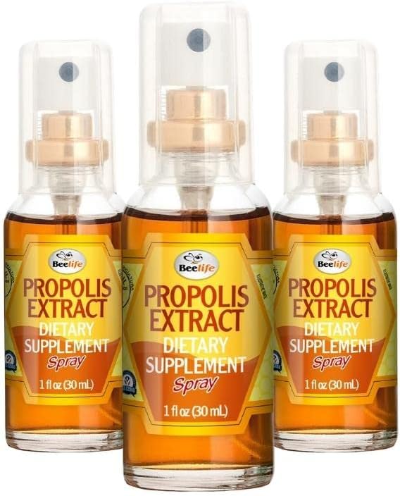 Beelife Propolis Sore Throat Relief Spray - Propolis Spray - Natural Ammune Support, Helling Calm Cough & Dry, Itchy Throat - No Sugar - 3- Pack
