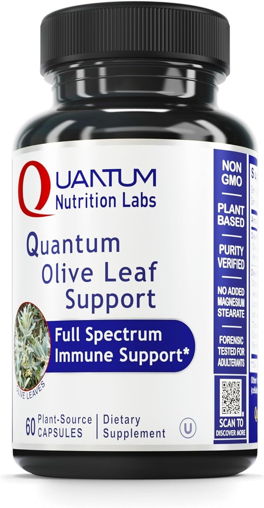 QNL Quantum Olive Leaf Dups - Organic Olive Extract Capsules - Heart Health Suplement for Men & Women - Daily Immune Support for Dewasa - 60 Plant-Source Kapsul