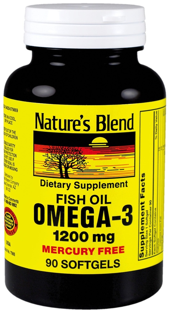 Nature 's Blend Omega- 3 Fish Oil 1200 mg 90 Softgels