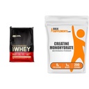 Optimum Nutrition Gold Standard 100% Whiy Protein Powder, Vanilla Ice Cream, 10 Pound (Packaging May Vary) & BulkSuplemen Mikronized Creatine Monohydrate Pouder (1 Kilogram)