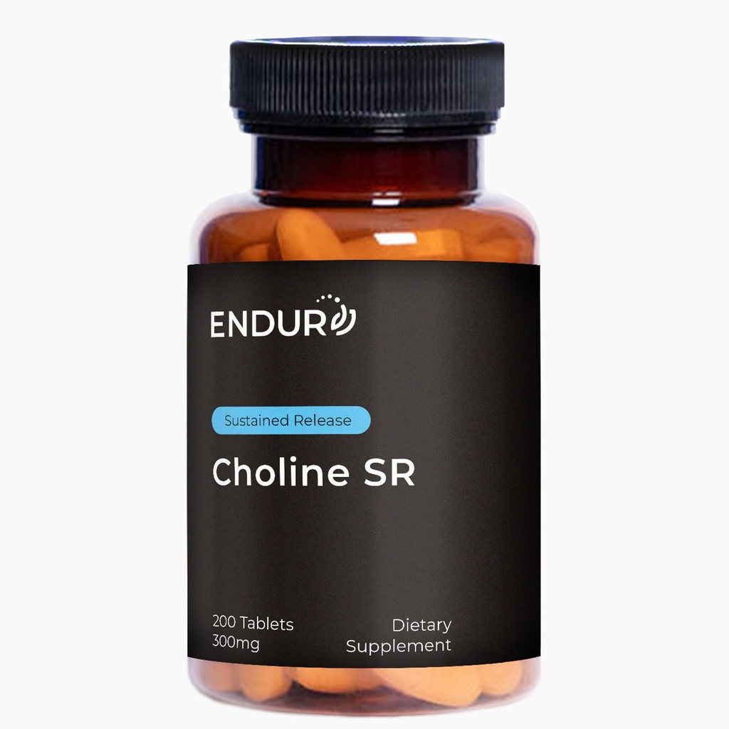 Endur Chooline L (+) Bitarcrat, Brain & Liver Supplemen Dukungan Untuk Membantu Jaga Pikiran Anda Tajam, Estivefor Fetal Development, 300mg (200 Tablet)