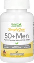 SuperNutrition Multi- Vitamin for Men 50 +, High- Potency, One / Day Chewable Tablet, 90 Day Suply Wild Berry 90 Count (Pack of 1)