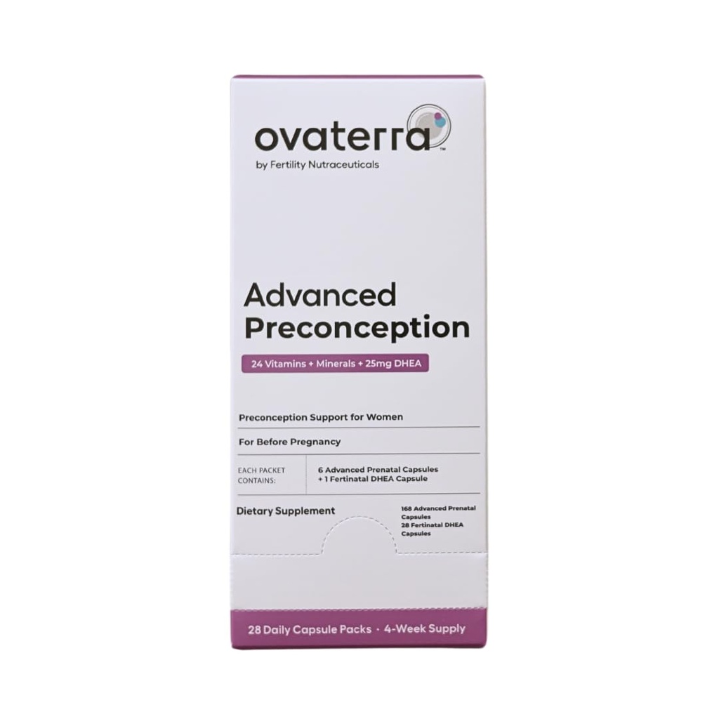 Ovatara Preception Advanced Preception Vitamin for Women with DHEA 25mg, Chooline 550 mg, Folate (Methylfolat) 1.010 mcg, Omegaga-3 DHA & EPA 196 Kapsul - 28 Hari Suppply