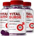 (3 Paket) Vital Surge Testo Gummies - Premium VitalSurge Gummies for Men with Clean Ingreations to Fuel Drive, Confidence and Daily Performance, Easy- Chew Vital Surge ME Gomitas (180 Gummies)