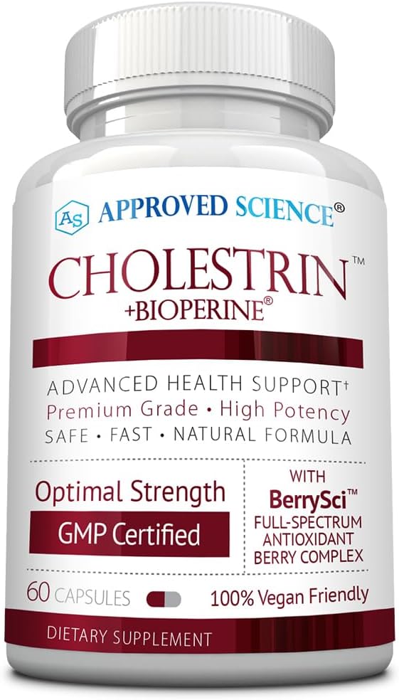Approved Science Cholestrin - Dukungan Tingkat Limid - Antioksidants, Lecithin, Berine HCL, berry, BioPerine - 60 Kapsul - Dibuat di Amerika Serikat