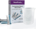 NASALFRESH MD - Saline Packets - Quick Dissolve - Prefired - Nasal Irrigation - Individually Wrapped (3.75g / 1.3oz) - 90 Count Refill Packet - 300mm Cup
