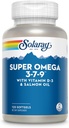 Super Omega Super 3 7 9 Menyehatkan Skin, EPA Lebih, DHA, Esculty Acids dari Fish Oil Mini Softgel, 120ct