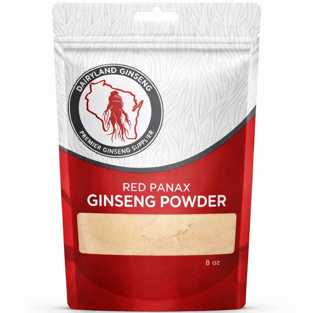 Red Panax Ginseng Powder dengan Natural Ginsenosides (8 oz) - Mendukung Energi Kesehatan, Vitalitas, Mood dan More, Panax Ginseng Root Pounder Korea untuk Smoothies, Coffee atau Minuman (1 Pack)