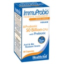 Healthaid ImmuProbio 60 Caps - 50 miliar CFU dengan Prebiotic, Suatu hari, Acid & Bile Resistant Strains, Vegan