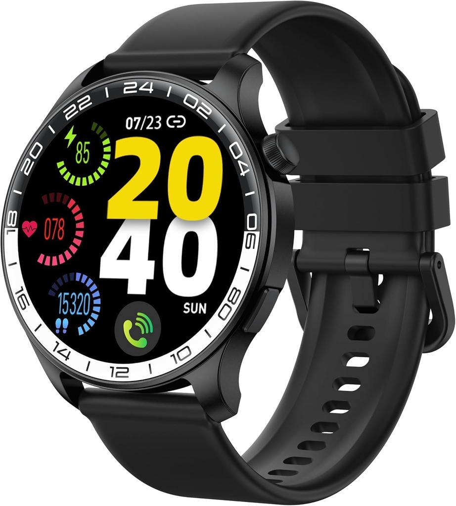 Smart Watch, 40mm AMOLED Touchscreen Smartwatch for Men Women (Jawaban / Membuat Call), Fitness Tracker with 110 + Sport Mode, IP68 Waterproof / Spo2 / Pedometer / Sleep Monitor, Activity Tracker for Android iOS