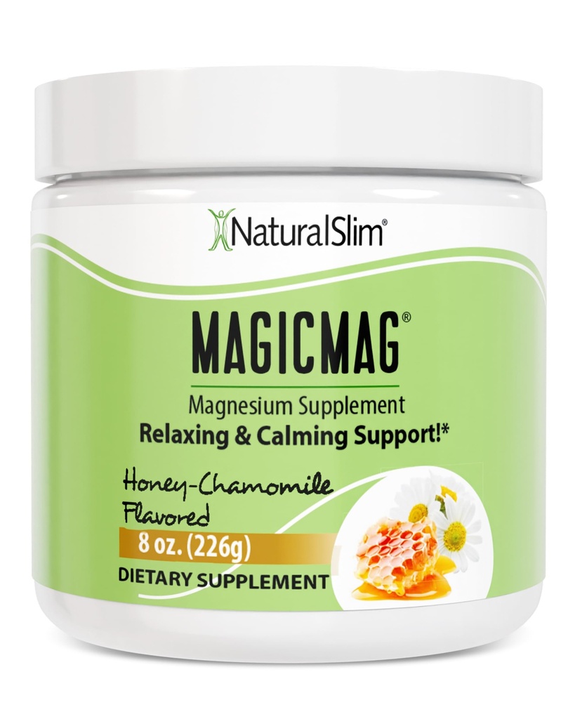 Mutiara Magicmag Pure Magnesium Citrate Stress, Constipation, Muscle, Heart Health, and Sleep Dup 124; Honey Chamile Magnesium Suplemen - 8oz Drink Mix (Solo)
