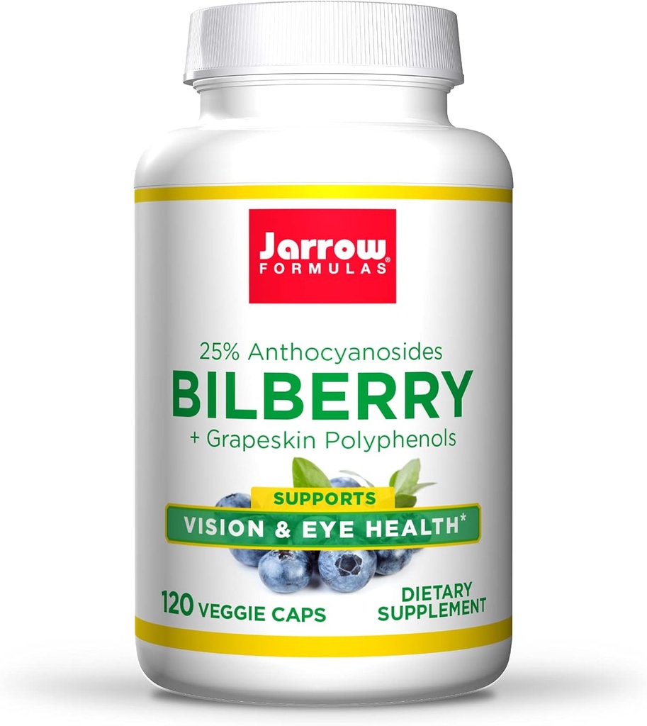 Jarrow Formula Bilberry + Grapeskin Polyphenol 280 mg - 120 Veggie Caps - Support Vision & Eye Health - hingga 120 Servis
