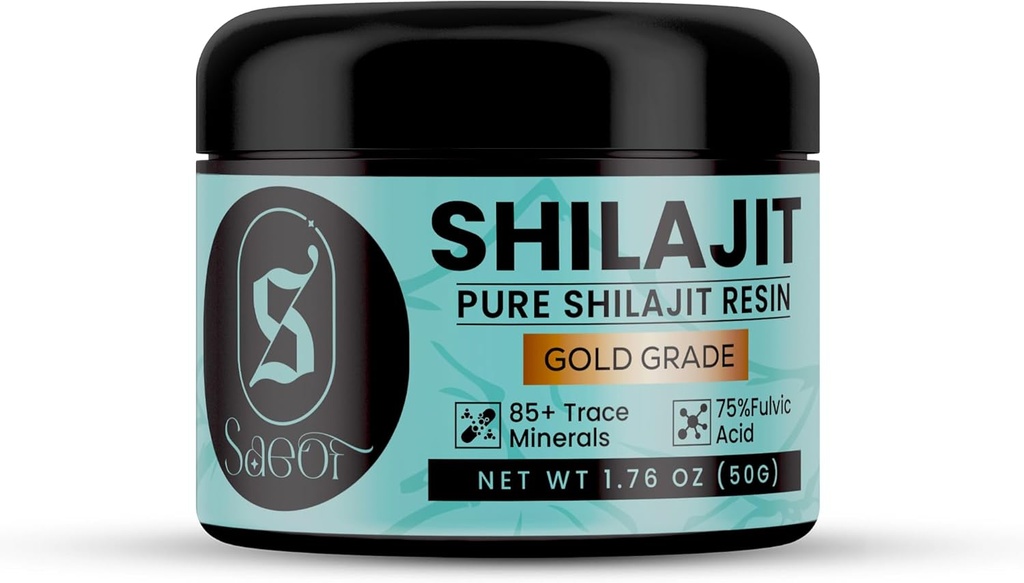 Hilayan Murni Organik Shilajit Resin Emas Untuk Pria & Perempuan: 124; 75% Fulvic Acid 124; 85 + Traced Mineware 124; Lab Tested 124; Energy Booster 124; Hamilune Dukungan 124; 50 Grams