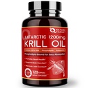 NATURE TARGET Krill Oil 1200 mg dengan Omega- 3 EPA & DHA dengan Astakxanthin, Phospholipids & Choline - Supports Heart, Brain, Join Health, Non-GMO, Gluten Free, 120 Softgels (60 Pelayan)