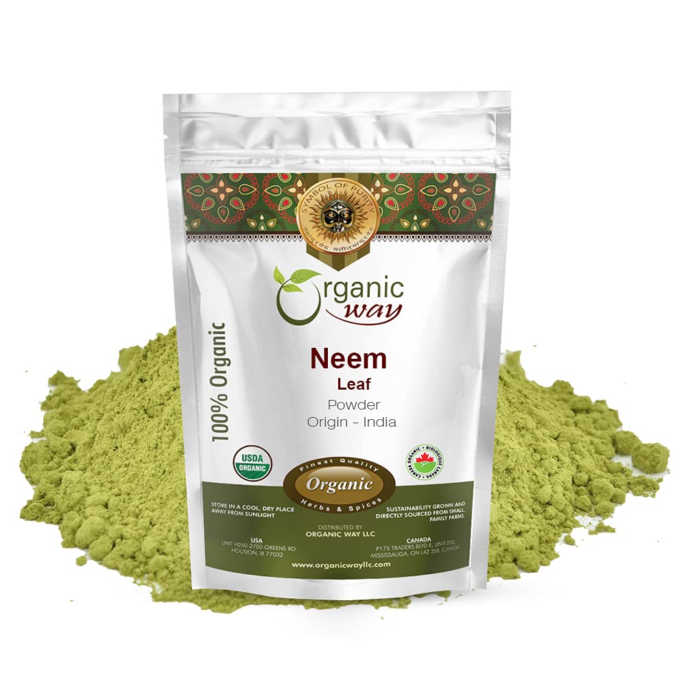 Organic Way Neem Leaf Powder 124; European Wild- Harvest 124; Organic & Kosher Certified 124; Non GMO & Gluten Free 124; USDA Certified 134; Origin - India (8 Oz (Paket 1)