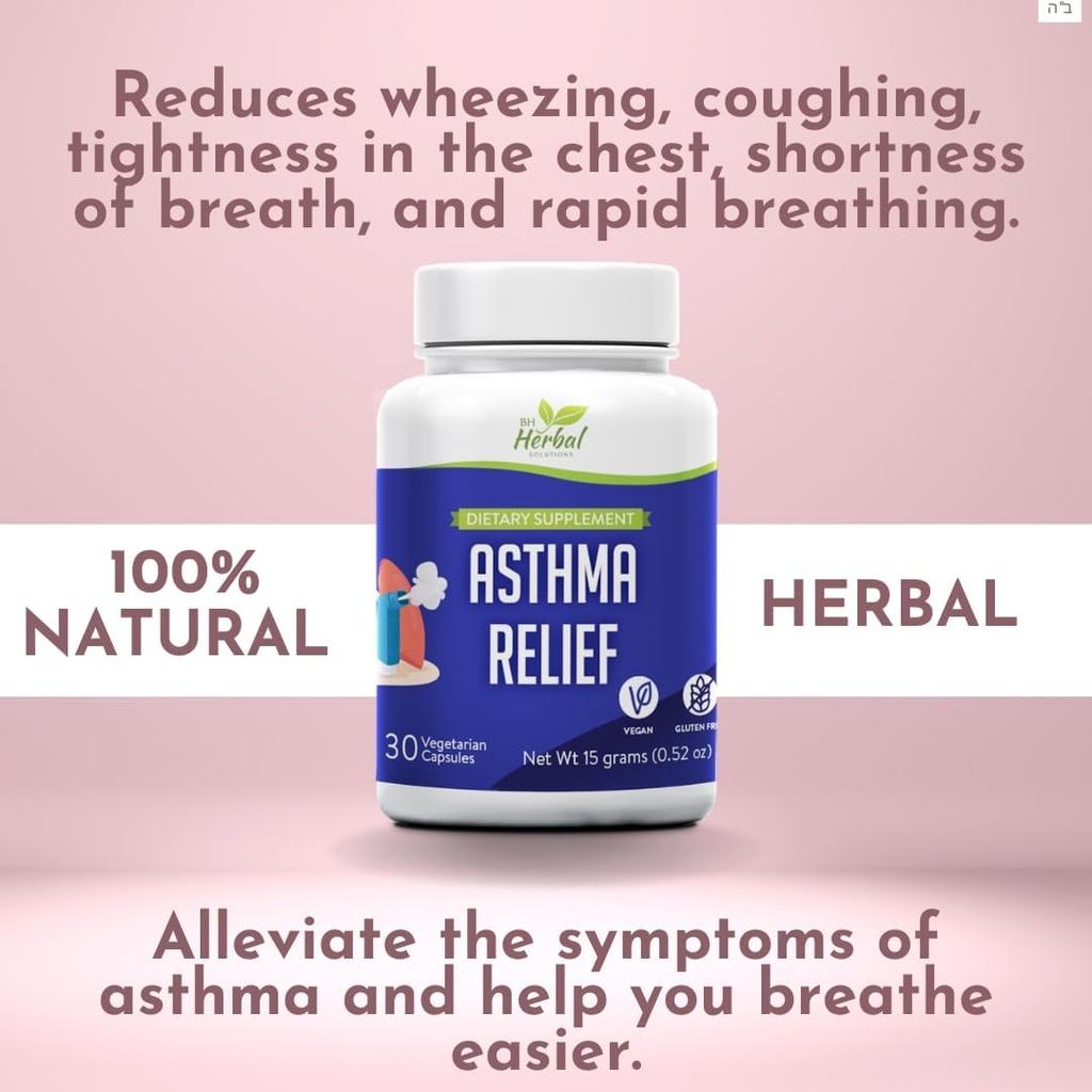 Relief Asma - Suplemen Dukungan Lung untuk Membantu Mempertahankan Overall Lung & Respiratory Kesehatan - 100% Suplemen Serba Alam