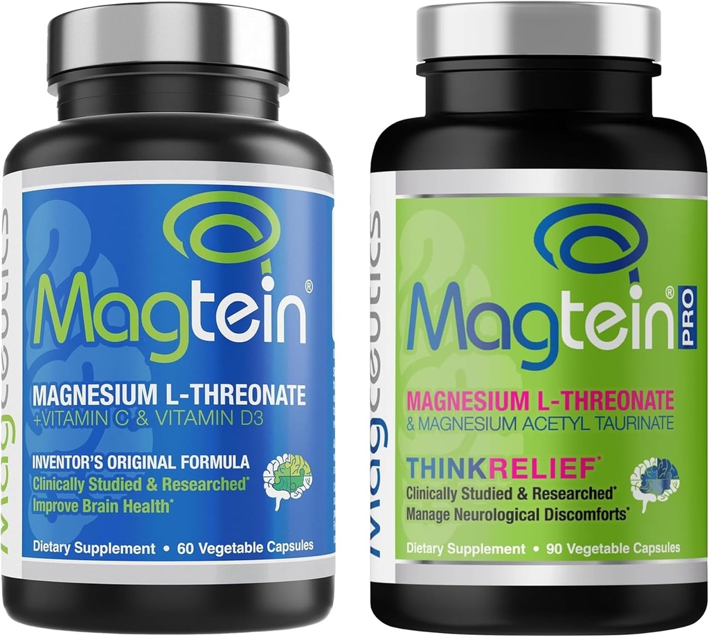 Magtein Magnesium L- Threonate 60 Kapsul, Magceutics MagteinPRO 90 Capsules - Bundle
