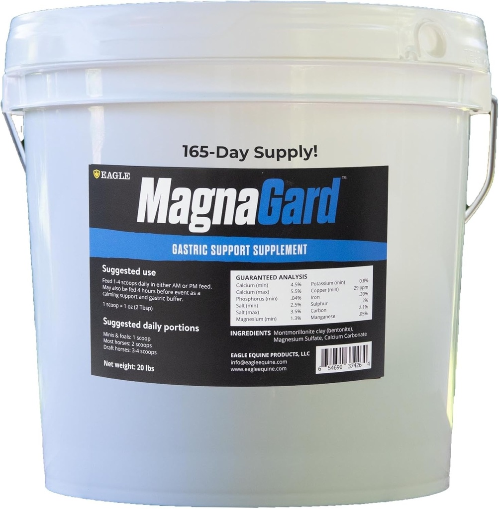 Suplemen Dukungan Gastric bagi Kuda 124; Relieves Ulcers, Calming Suplemen, Magnesium & Vital Mineral 124; Powder, 20lb Bucket, 5- Bulan Supply 124; oleh Eagle Equine