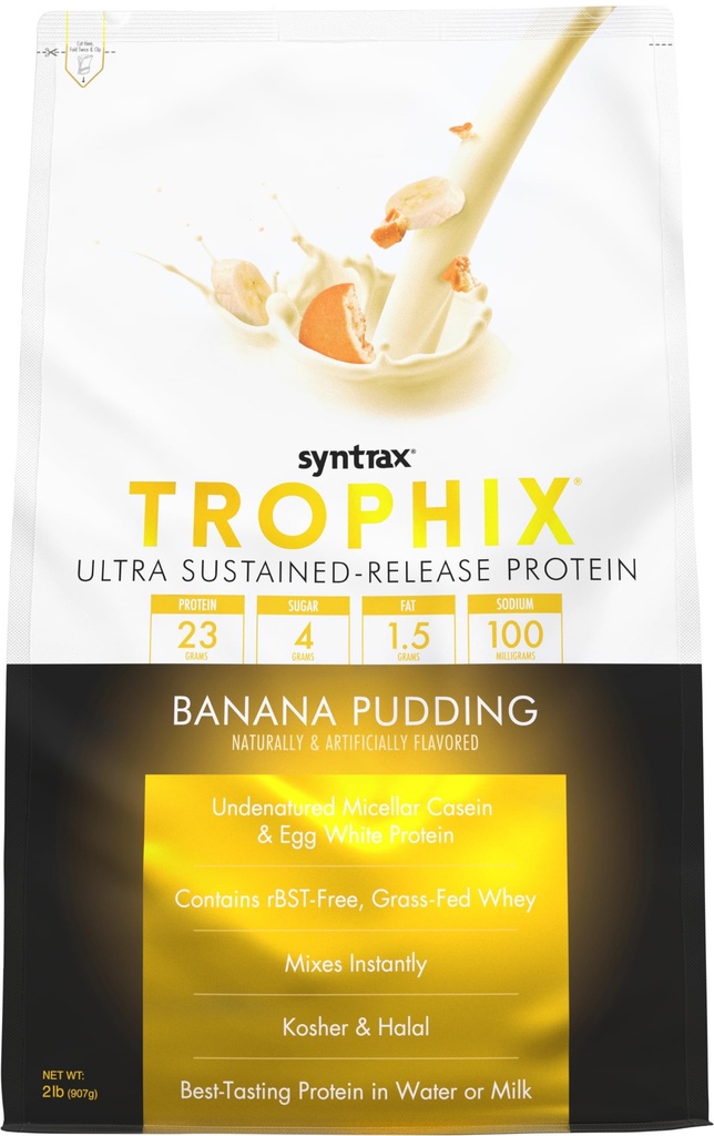 Syntrax Nutrection Trophix, Ultra Sumpined- Rilis Protein Powder Blend, Banana Pudding 2 pon.