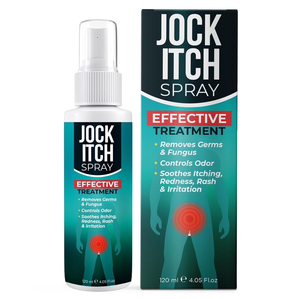 Jock Itch Spray 124; Antifungal Spray untuk Jock Itch 124; Soothes Itchy, tak terkendali Skin in Groin & Inner Thest 124; Targets Ringworm & Intertrigo 124; Quast Absorcision & Deep Penegation Relief