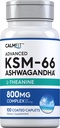Piping Rock KSM-66 Ashwagandha L- Theanine Suplemen 124; 800mg 124; 100 Caplets 12.4; Advanced Complex Root Extract 124; Vegan, Non-GMO, Gluten Free