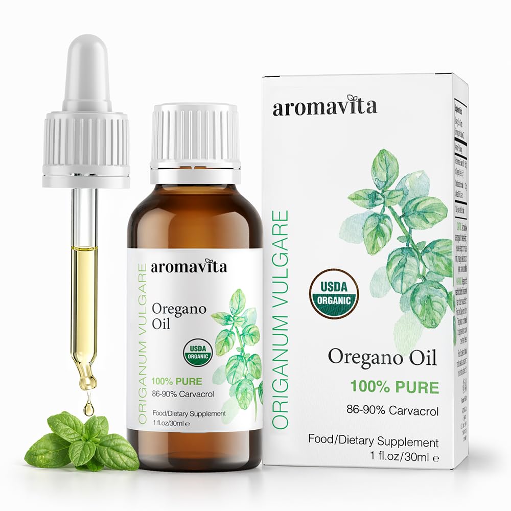 Minyak Organik Esceric dari Oregano- 100% Murni Unluted Yunani Oregano Oil dengan Carvacrol - Lebih dari 86%, Non-GMO, Ekstra Kekuatan Oregano Minyak Cair Organik, 1 FL.OZ / 30ml