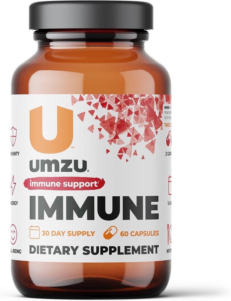 Suplemen Imunitas UMZU: Magnesium Energy & Imune System Dukungan dengan Vitamin C, D, Elderberry, Zinc, Magnesium & Cordyceps (30 Kapsul)