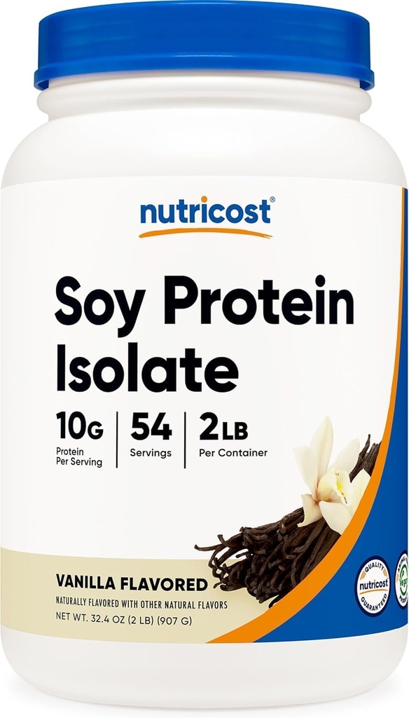 Powder Soy Protein tanpa biaya, 2 LB Vanilla, 10 gram Protein Per Serving, Vegetarian, Non- GMO & Gluten Bebas