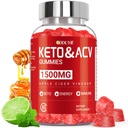 (1 Pack) Apple Cider Vinegar Gummies = 124; Keto ACV Gummies for Support Metabolisme & Fat Burn with Vitamin B6 & B12 & B12; ACV Suplemen 124; Lemon Honey Flavor 124; 60 Vegan untuk Perempuan dan Pria
