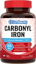 Carbonyl Iron, dengan Vitamin C Natural, Gentle on The Stomach, High Absorpsi, untuk Red Blood Cell Fungsi, Dukungan Energi, Vegan, 60 Tab