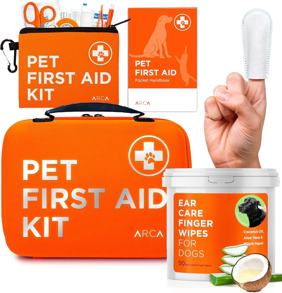 Care Bundle - Pertama Aid Kit dan Wipes Ear Cleaner untuk Dogs, Estivehealth and Hygiene Set