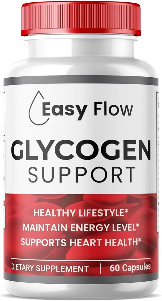 (1 Pack) Easy Flow Glycogen, EasyFlow Glycogen Dukung Capsules, Glyco Optimizer Formula, Natural Blood Vessel Cleaner, Premium Easy Flow Glycogen Dukungan (60 Capsules)