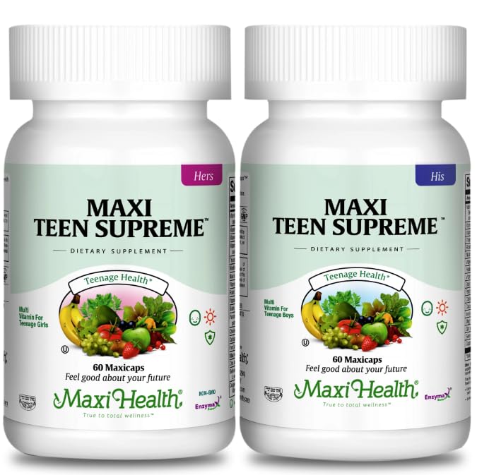 Perempuan & Boys Multivitamin Bundle dengan D3, Besi, Kalsium, Biotin, Enzymes Digetical - Multi Vitamin untuk Energi, Imune & Mood Dukungan - 60 Hitung Masing-masing