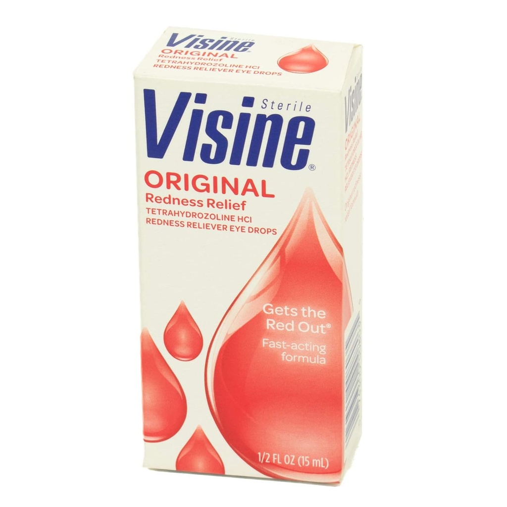 J & J Visine Eye Drops, Visine Original Eye Drops.5 oz. Botol (Paket May Vary)