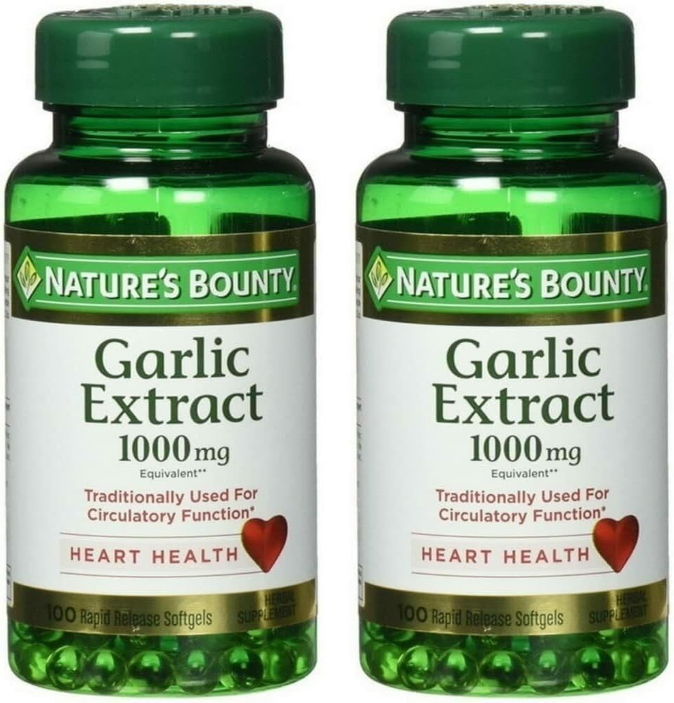 Nature 's Bounty Extract 1000 mg Softgels untuk Dukungan Kardiovaskular, 100 ea (Paket 2)