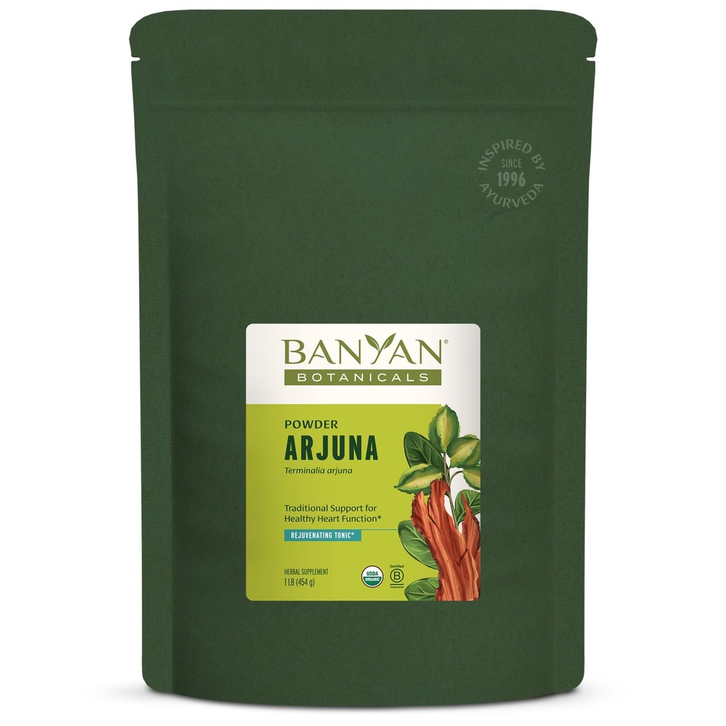 Banyan Botanicals Arjuna Bark Powder - Organik Arjuna (Terminalia Arjuna) - Suplemen Kesehatan Jantung Herbal Alam dan Perkembangan Tonic * - 1 lb.