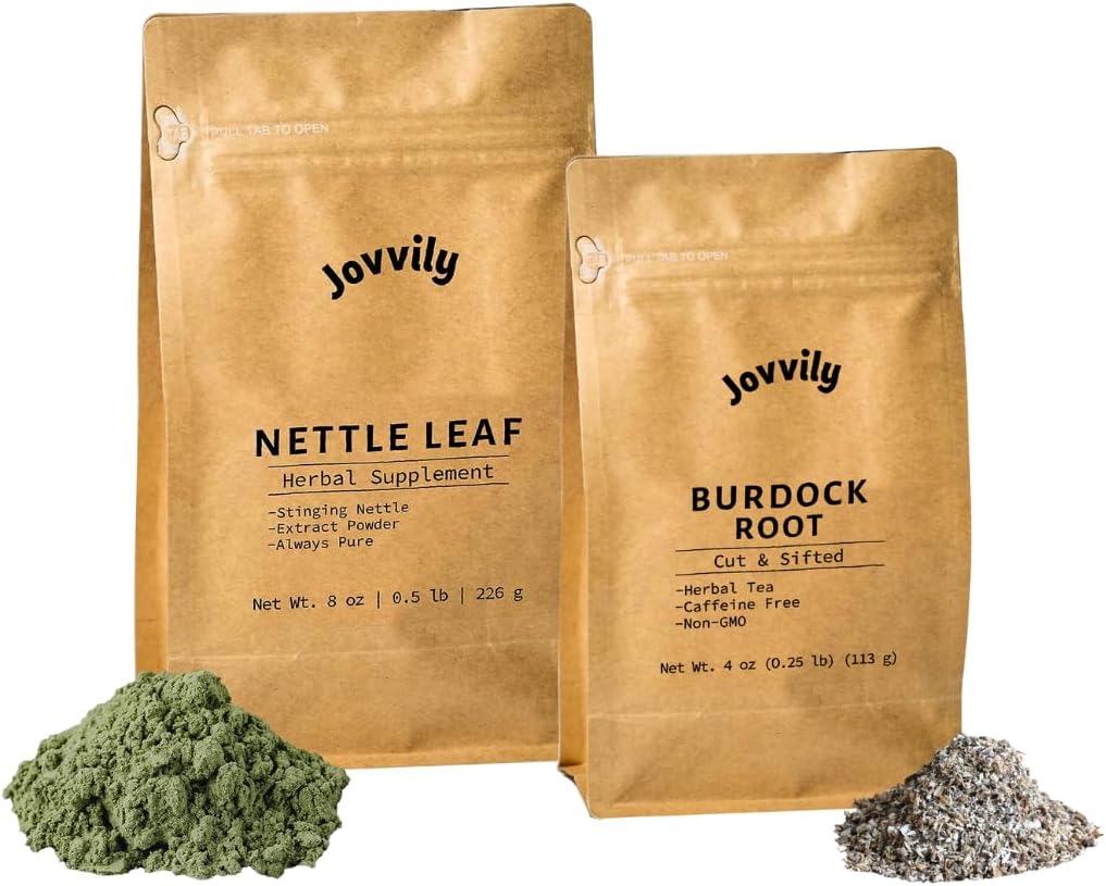 Bubuk Daun Nettle dan Bundle Root Burdock, Berbagai Size, Suplemen Herbal & Teas